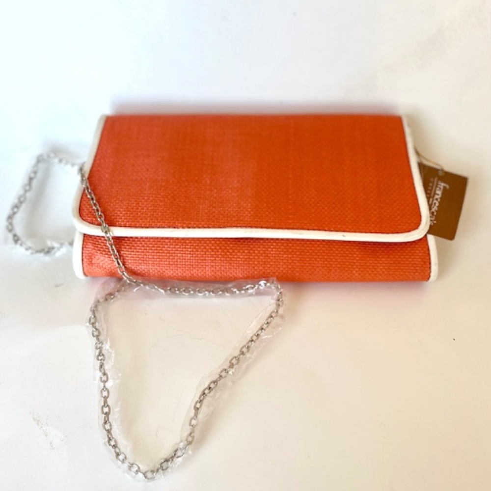Street Level Coral Weaved Envelope Clutch Crossbody Bag NWT